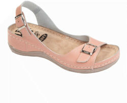 LEDI Anatomic Női bőr szandál 408/B4, púder, csatos (ORH220686)