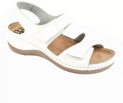 LEDI Anatomic Női bőr szandál 410/18, fehér, tépőzáras, munkavédelmi is (ORH156028)