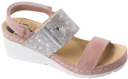 LEDI Anatomic Női bőr szandál 107/8, púder-ezüst, gumis és tépőzáras (ORH904022)