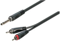 Soundsation JRR-50BK - Cablu adaptor, 2 RCA - jack 6.3 mm, lungime 5 metri