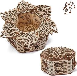 Wood Trick Puzzle 3D mecanic, Floare Misterioasa, WT, lemn, 278 piese