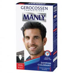 GEROCOSSEN Sampon colorant pentru barbati, negru, Manly - 25 ml