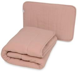 Matex Pătură și pernă de muselină cu umplutură 100x135 + 40x60 - roz