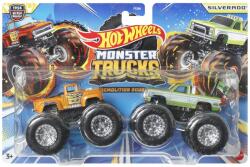 Mattel Hot Wheels Monster Truck Set 2 Masini Scara 1 La 64 Hi-tail Hauler Si Silverado (MTFYJ64_HWN61) - etoys
