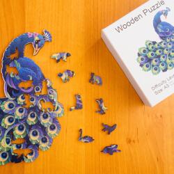 Fenséges páva fa puzzle L Papír doboz