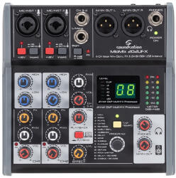 Soundsation MIOMIX 202UFX - Mixer audio cu USB, FX Integrat, placă de sunet stereo USB I/O pe 24 de biți/96 kHz