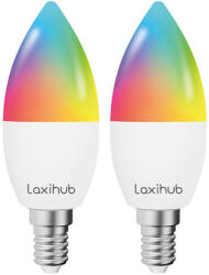 LAXIHUB Bec LED inteligent Laxihub LAE14S Wifi Bluetooth TUYA (pachet de 2)