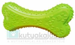 JK ANIMALS játék csipogó gumicsont tappancsos mintával zöld 12cm