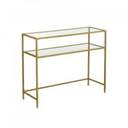 SONGMICS Konzolasztal / tálaló asztal / üvegasztal Vasagle Loft - 100 cm (arany) (LGT025A01)