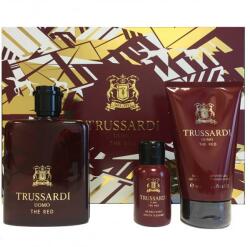 Trussardi Uomo The Red SET: edt 100ml + tusfürdő gél 100ml + Szappan na bradu 50ml férfi parfüm