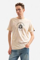 Alpha Industries tricou din bumbac culoarea bej, cu imprimeu 106515.136-cream 99KK-TSM1Y5_01X