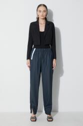 Rains pantaloni culoarea bleumarin, high waist 9BYX-SPU006_59X (18560.NAVY)