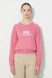 Alpha Industries bluză New Basic Sweater Wmn bărbați, culoarea roz, cu imprimeu 196031.49-pink 99KK-BLM1AU_30X