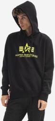 Alpha Industries bluză bărbați, culoarea negru, cu glugă, cu imprimeu 178312NP. 478-black 99KK-BLM198_99X