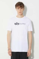 Alpha Industries tricou din bumbac Alpha Label T 2 Pack bărbați, culoarea alb, cu imprimeu 118534.09 9BYX-TSM1DC_00X