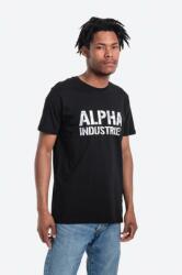 Alpha Industries tricou din bumbac culoarea negru, cu imprimeu 156513.95-black 99KK-TSM0O9_99X