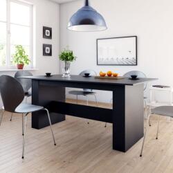 vidaXL fekete forgácslap étkezőasztal 180 x 90 x 76 cm (800469) - vidaxl