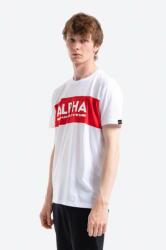 Alpha Industries tricou din bumbac culoarea alb, cu imprimeu 186505.09-white 99KK-TSM0OH_00X