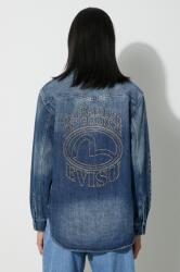 Evisu cămașă din denim Seagull Appolique bărbați, cu guler clasic, relaxed, 2EAHTM3SL8012RXCT 9BYX-KDM0LT_55X