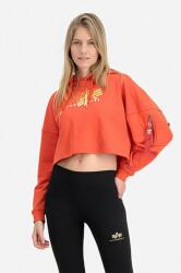 Alpha Industries bluză femei, culoarea portocaliu, cu glugă, cu imprimeu 106044.577-orange 99KK-BLD0C3_22X