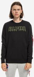 Alpha Industries bluză Embroidery bărbați, culoarea negru, cu imprimeu 116312.03-black 99KK-BLM0CM_99X