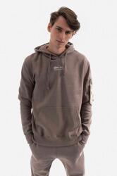 Alpha Industries hanorac de bumbac Organics EMB Hoody bărbați, culoarea bej, cu glugă, cu imprimeu 118350.628-cream 99KK-BLM19W_01X (118350.628)