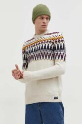 Superdry pulover din amestec de lana barbati, culoarea bej 9BYX-SWM0FH_01X