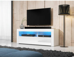 Vivaldi Meble TV állvány RTV Mex 140 fehér/magasfényű fehér, LED - sprintbutor