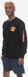 Alpha Industries bluză NASA Davinci Sweater bărbați, culoarea negru, cu imprimeu 136303.03-black 99KK-BLM1AW_99X