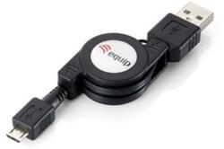 Equip micro USB 2.0 cable AM -> MBM5P 1m black, retractable (128595) - 24mag