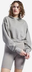 Reebok hanorac de bumbac Dye Cropped femei, culoarea gri, cu glugă, uni HB8622-grey 99KK-BLD034_90X