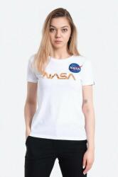 Alpha Industries tricou din bumbac NASA Pm T culoarea alb 198053.438-white 99KK-TSD0YD_00X