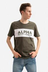 Alpha Industries tricou din bumbac culoarea verde, cu imprimeu 186505.526-green 99KK-TSM1WH_77X
