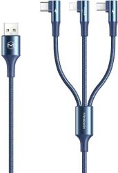 Mcdodo Cablu 3 in 1 90 Degree Lightning, MicroUSB si Type-C Blue (CA-8882) - 24mag