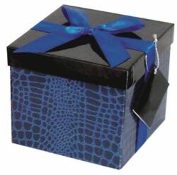  Ajándékdoboz fekete/kék Gift Box 12x12x12xcm UTOLSÓ DARAB