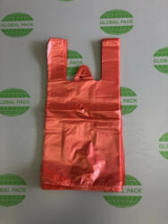Globál Pack 20x38/10 Ingvállas bevásárlótáska (szatyor) piros / 500db