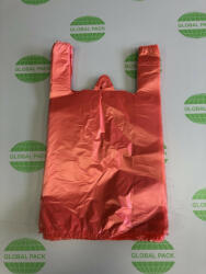 Globál Pack 28x50/10 Ingvállas bevásárlótáska (szatyor) piros / 500db