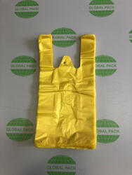 Globál Pack 20x38/10 Ingvállas bevásárlótáska (szatyor) sárga / 500db