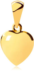 Ekszer Eshop 14K sárga aranyból készült medál - teljes szív, fényes és enyhén domború felülettel
