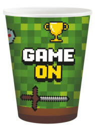 Gamer Játék Game On papír pohár 6 db-os 200 ml