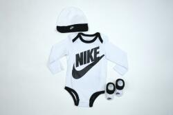 Nike futura logo ls hat / bodysuit / bootie 3pc 6-12 m | Copii | Body | Alb | MN0134-001 (MN0134-001)