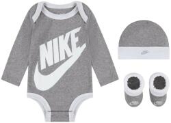 Nike futura logo ls hat / bodysuit / bootie 3pc 0-6m | Copii | Body | Gri | LN0134-042 (LN0134-042)