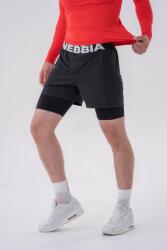 NEBBIA Double-Layer Shorts with Smart Pockets XXL | Bărbați | Pantaloni scurți | Negru | 318-BLACK (318-BLACK)