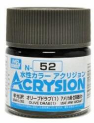 Mr Hobby Acrysion Paint N-052 Olive Drab (1) (10ml)