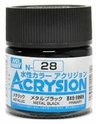 Mr. Hobby Acrysion Paint N-028 Metal Black (10ml)