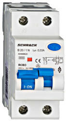 Schrack Vezetékvédő kapcsoló 1+N AMPARO 6kA B 20A 30mA A Schrack AK668620 (AK668620)