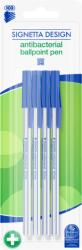 ICO Golyóstoll 0, 7mm, kupakos antibakteriális 4-es klt Ico Signetta, írásszín kék (9020035003) - tonerpiac