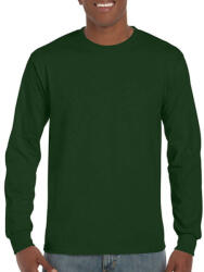 Gildan Uniszex póló Hosszú ujjú Gildan Ultra Cotton Adult T-Shirt LS - M, Sötétzöld