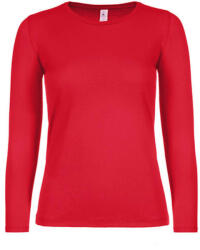 B&C Collection Női hosszú ujjú póló B&C #E150 LSL /women -S, Piros