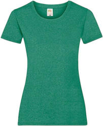 Fruit of the Loom Női póló Csapott ujjú Fruit of the Loom Valueweight T Lady-Fit - M (12), Retró Heather Zöld
